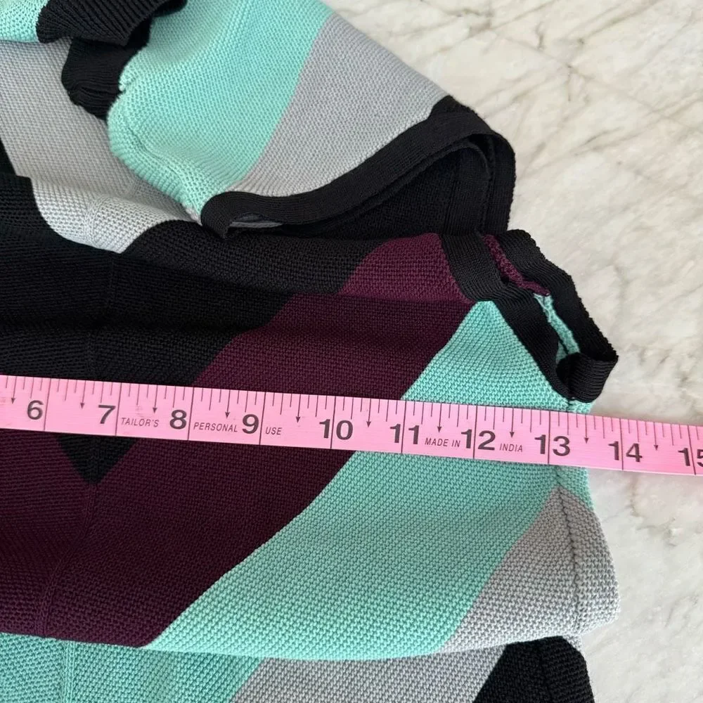 Free People Got You Chevron Striped Bodycon Knit Sleeveless Dress Size M